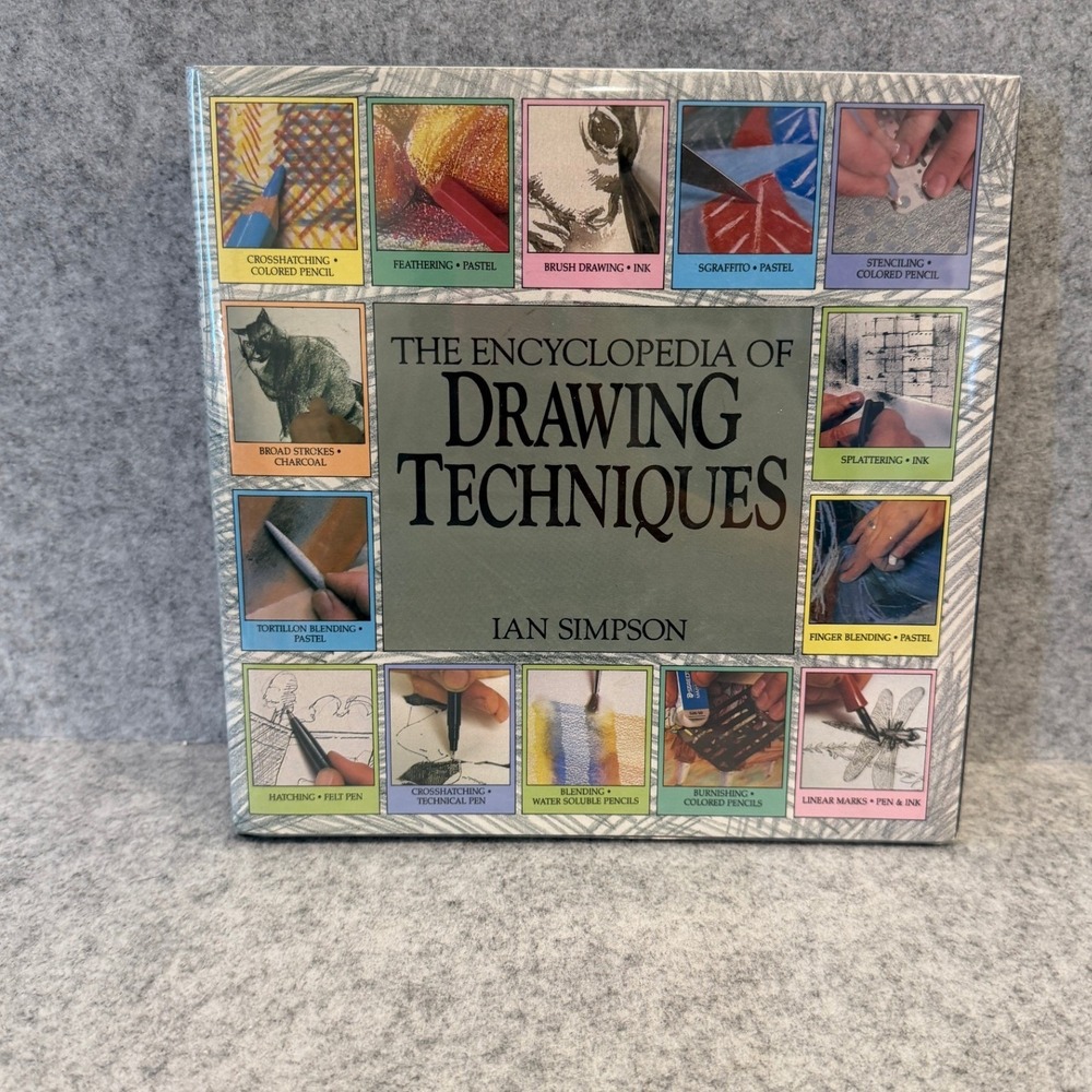 The Encyclopedia of Drawing Techniques by Ian Simpson, Hardcover, Good